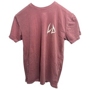 Liquid Death Graphic Tee Medium Burgundy Maroon Short Sleeve Shirt LD Logo